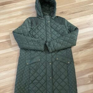 Barbour Quilted Olive Hooded Jacket